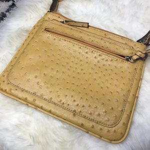 Faux leather Crossbody bag, beautiful gold/mustard color, brand is Merona